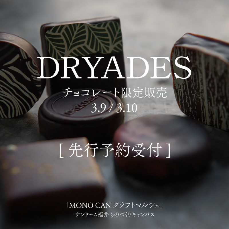 DRYADES チョコレート 先行予約受付