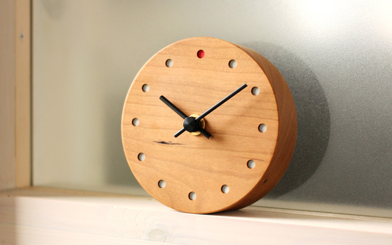 「Wall Clock Mini」おしゃれな木の置時計・壁掛け時計。結婚式・ブライダル・両親へのプレゼント・出産祝い等に