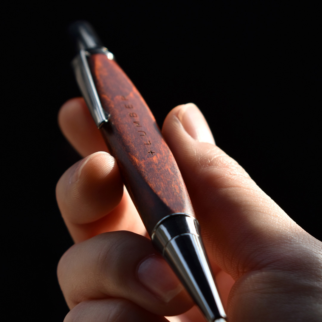 【限定カラー】銘木をプラスしたボールペン「TRIANGLE BODY BALLPOINT PEN ラセットブラウン」