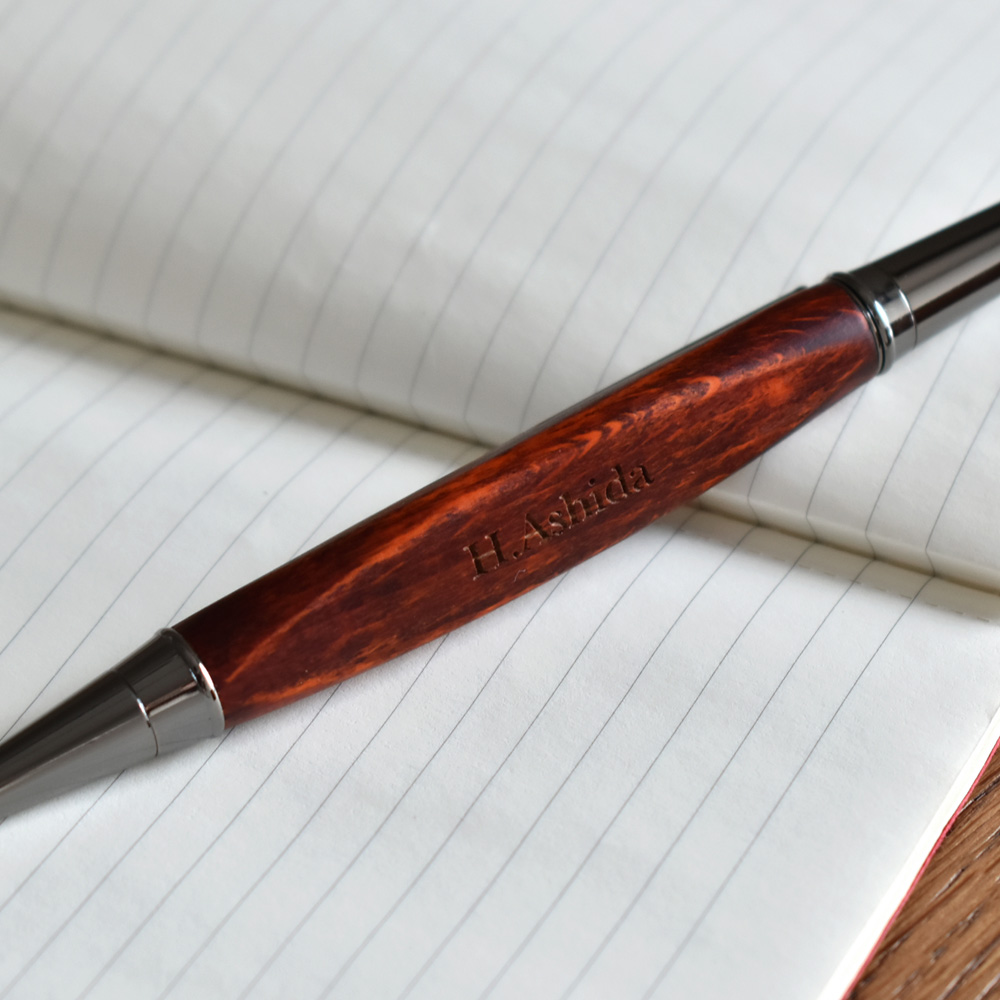 【限定カラー】銘木をプラスしたボールペン「TRIANGLE BODY BALLPOINT PEN ラセットブラウン」