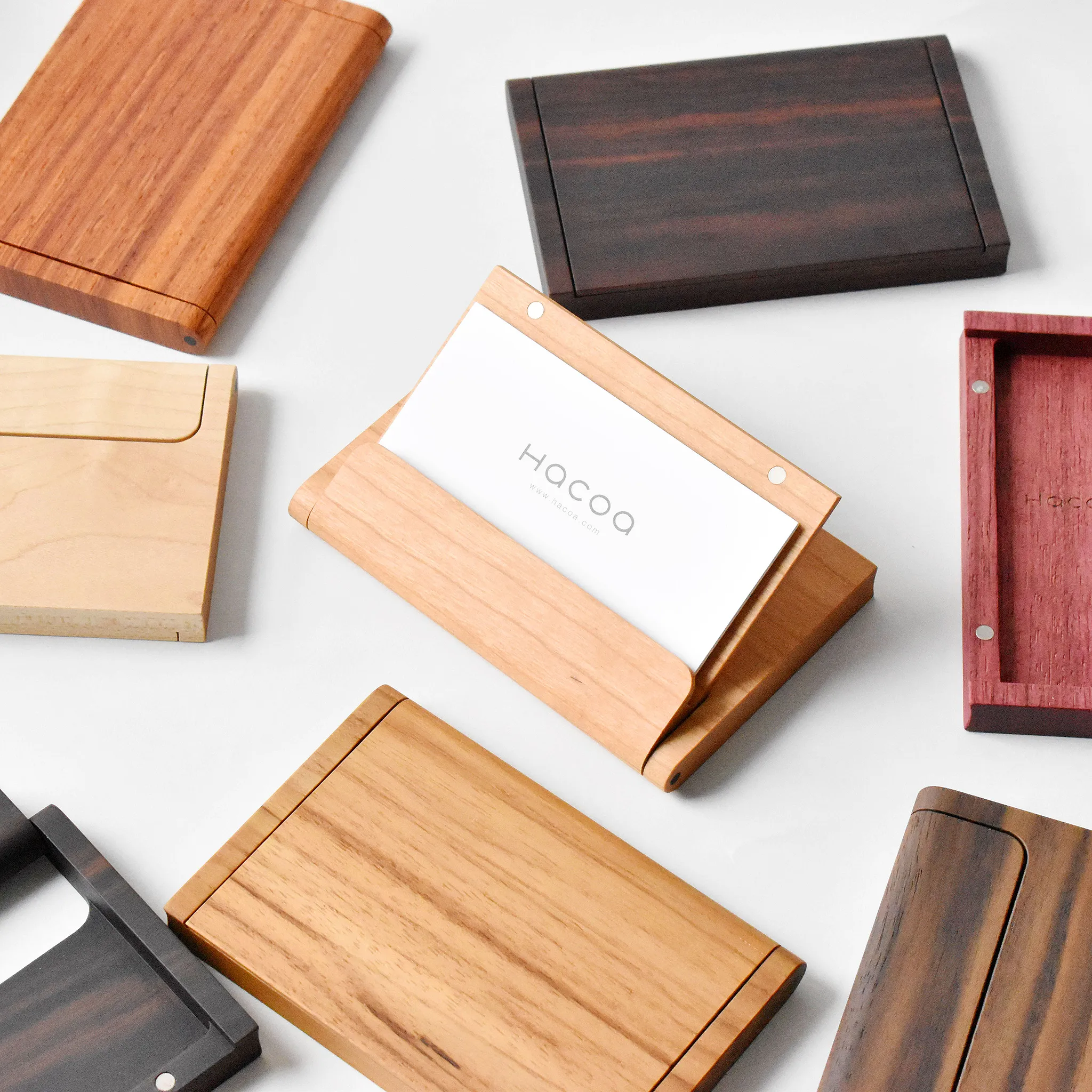 天然木の名刺入れ、Hacoa Card Case