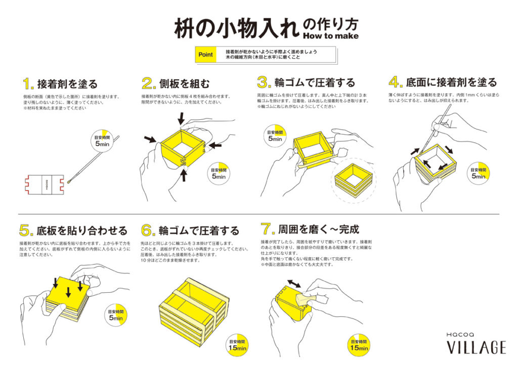 枡の小物入れワークショップ-作り方